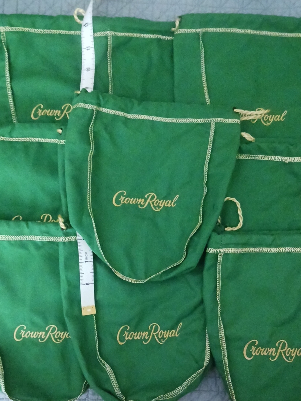 Lot of 10 Green Crown Royal Bags